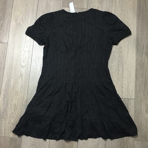 NWT Loft Tiered Flared Dress Short Sleeve Puff sleeve Size 12P - Picture 1 of 8